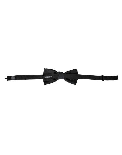 Dolce & Gabbana Dark Gray Silk Adjustable Neck Men Bow Tie - ClickThatClicks 