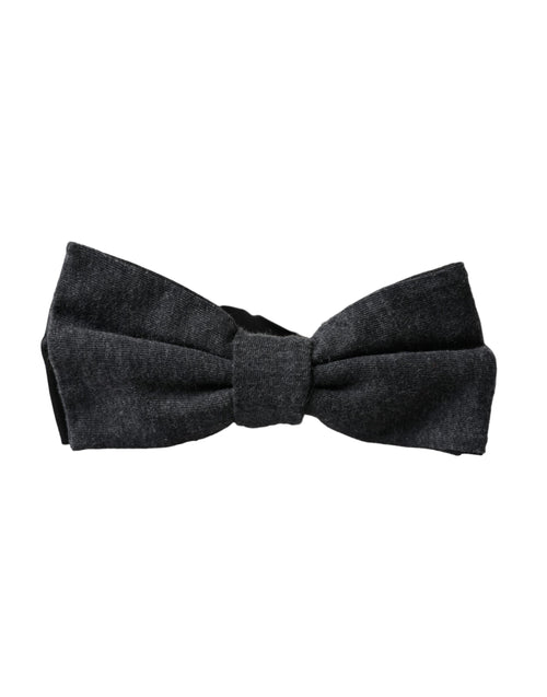 Dolce & Gabbana Dark Gray Silk Adjustable Neck Men Bow Tie - ClickThatClicks 