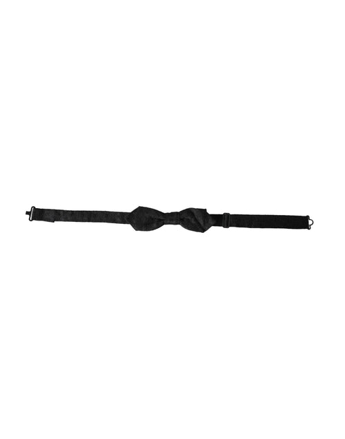 Dolce & Gabbana Black Silk Fantasy Adjustable Neck Men Bow Tie - ClickThatClicks 