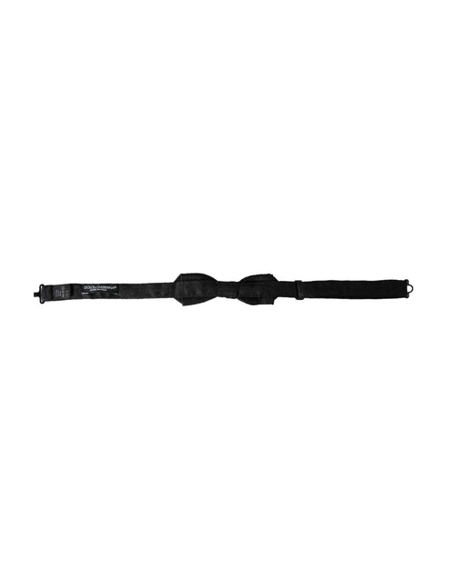 Dolce & Gabbana Black Silk Fantasy Adjustable Neck Men Bow Tie - ClickThatClicks 
