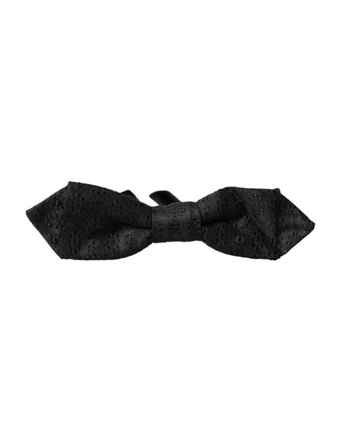 Dolce & Gabbana Black Silk Fantasy Adjustable Neck Men Bow Tie - ClickThatClicks 