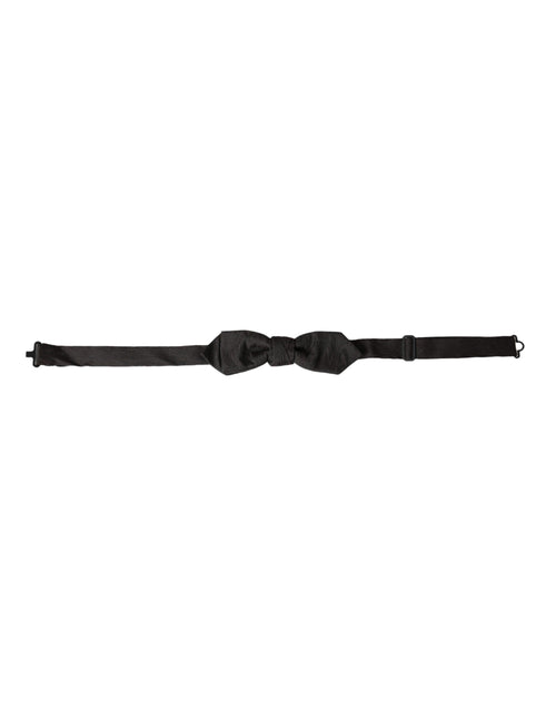 Dolce & Gabbana Black Silk Adjustable Neck Men Bow Tie - ClickThatClicks 