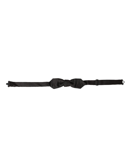 Dolce & Gabbana Black Silk Adjustable Neck Men Bow Tie - ClickThatClicks 