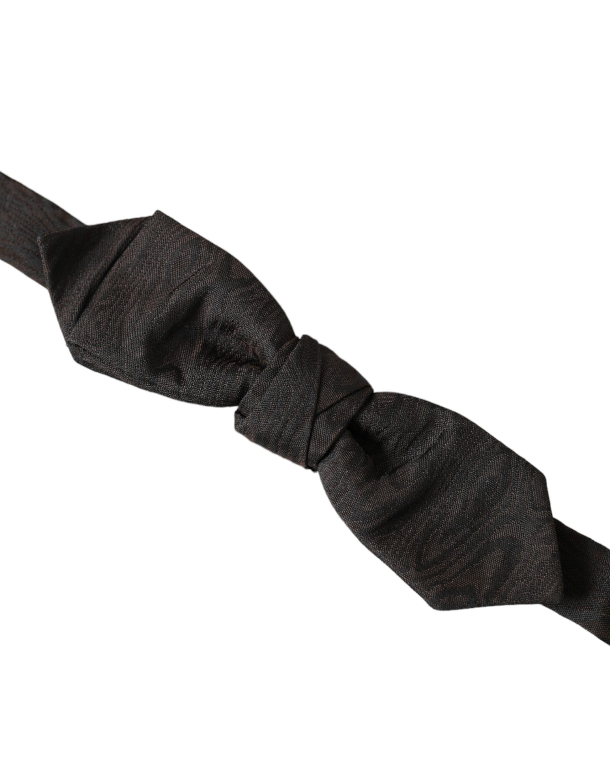 Dolce & Gabbana Black Silk Adjustable Neck Men Bow Tie - ClickThatClicks 
