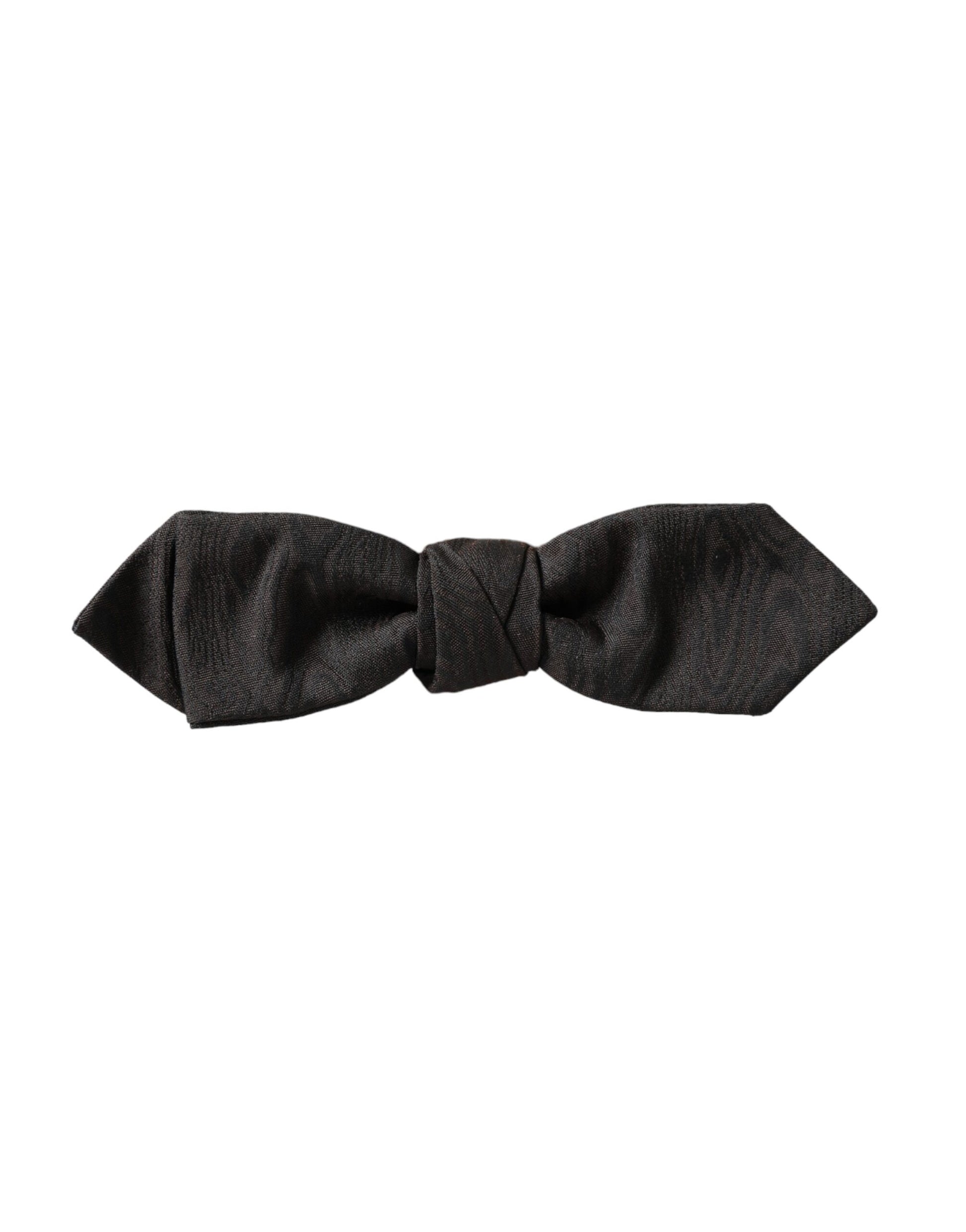 Dolce & Gabbana Black Silk Adjustable Neck Men Bow Tie - ClickThatClicks 