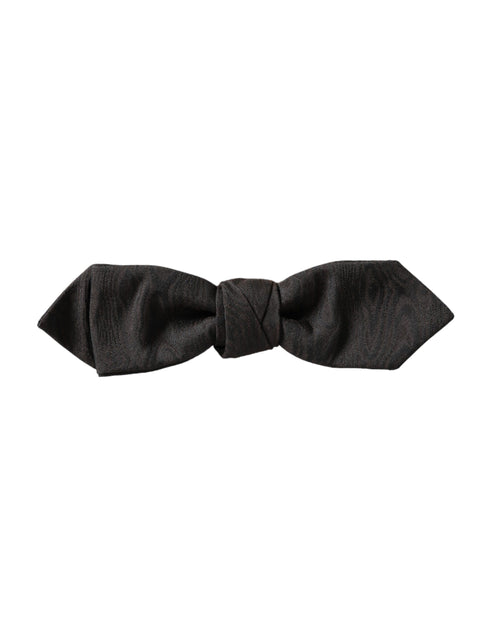 Dolce & Gabbana Black Silk Adjustable Neck Men Bow Tie - ClickThatClicks 
