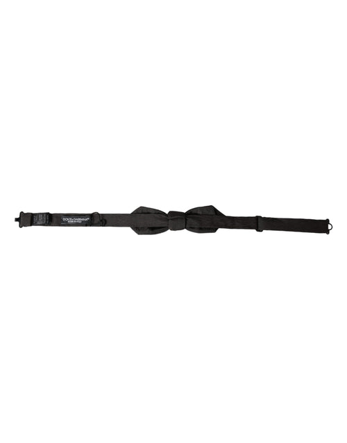 Dolce & Gabbana Black Silk Adjustable Neck Men Bow Tie - ClickThatClicks 