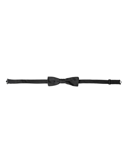 Dolce & Gabbana Black Silk Adjustable Neck Men Bow Tie - ClickThatClicks 