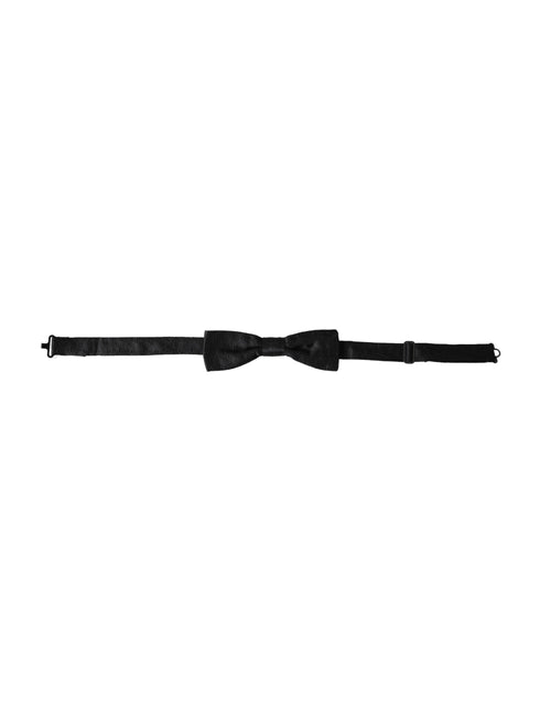 Dolce & Gabbana Black Silk Patterned Adjustable Neck Men Bow Tie - ClickThatClicks 