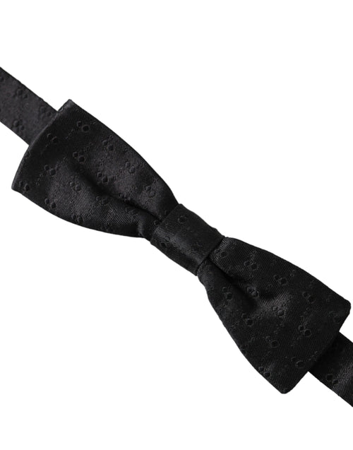 Dolce & Gabbana Black Silk Patterned Adjustable Neck Men Bow Tie - ClickThatClicks 