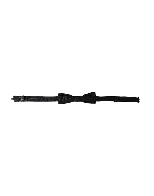 Dolce & Gabbana Black Silk Patterned Adjustable Neck Men Bow Tie - ClickThatClicks 