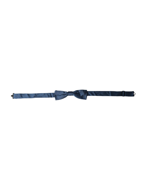 Dolce & Gabbana Blue Satin Silk Adjustable Neck Men Bow Tie - ClickThatClicks 
