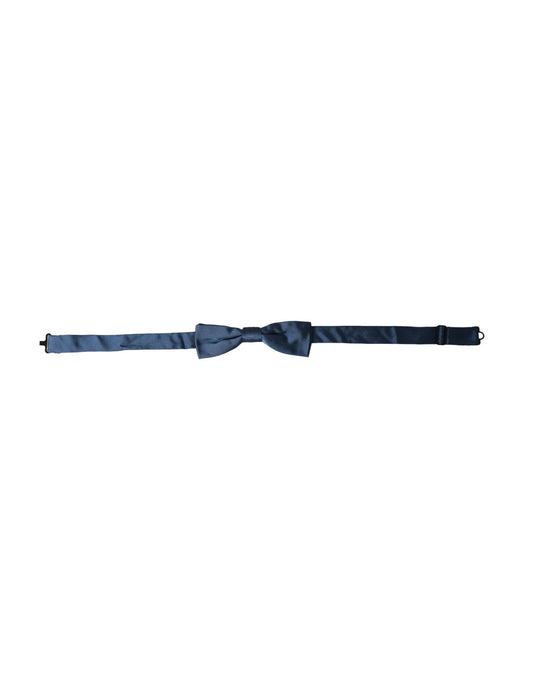 Dolce & Gabbana Blue Satin Silk Adjustable Neck Men Bow Tie - ClickThatClicks 