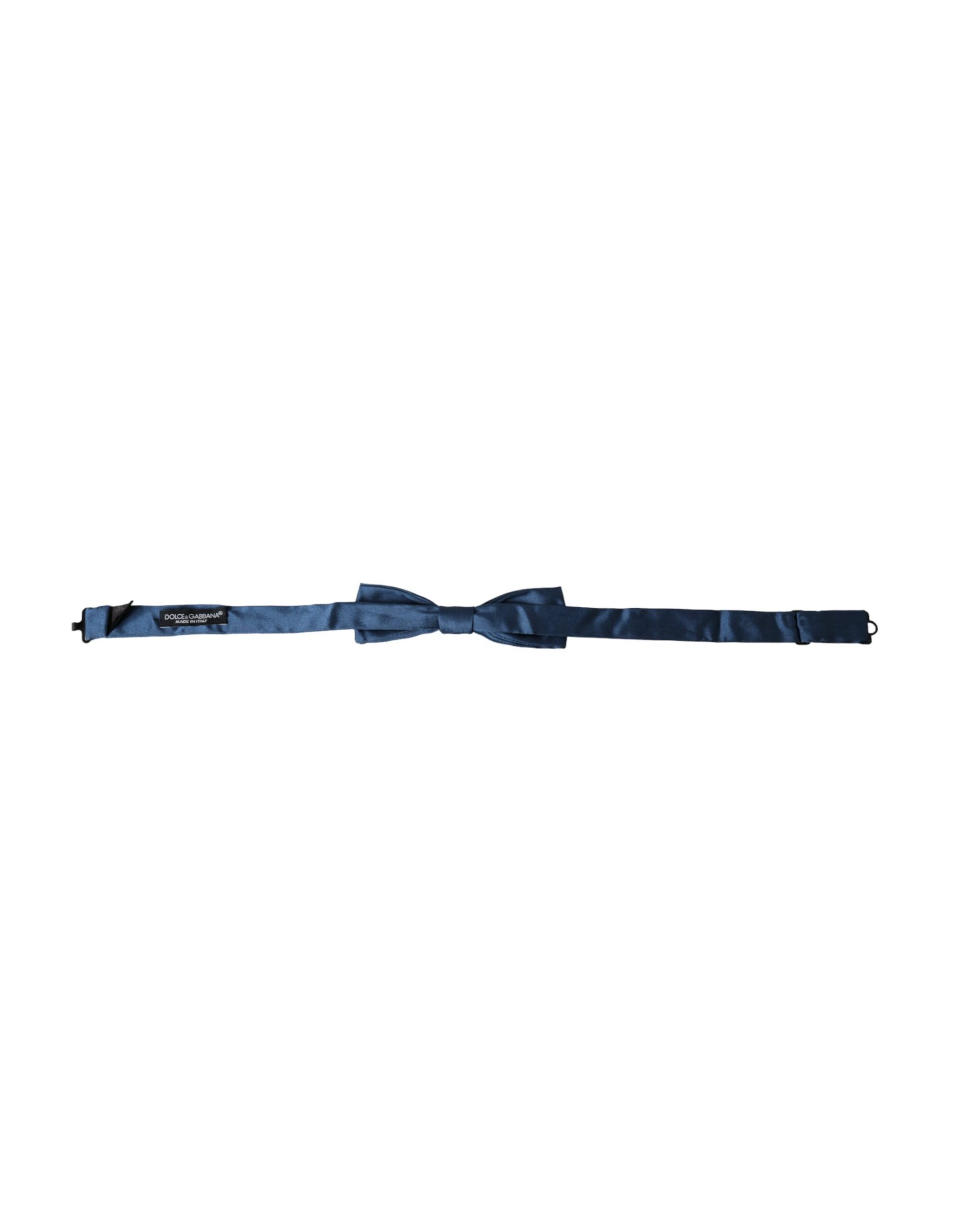 Dolce & Gabbana Blue Satin Silk Adjustable Neck Men Bow Tie - ClickThatClicks 