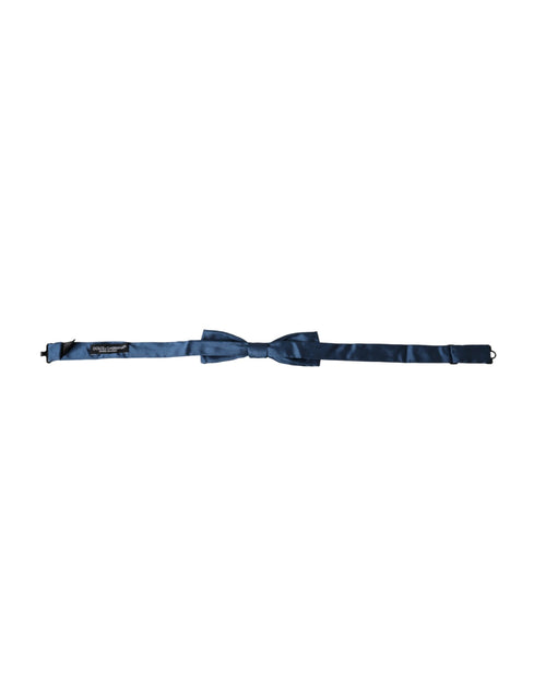 Dolce & Gabbana Blue Satin Silk Adjustable Neck Men Bow Tie - ClickThatClicks 