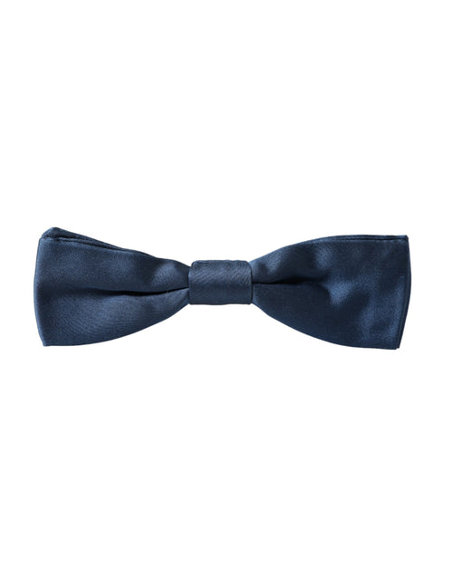 Dolce & Gabbana Blue Satin Silk Adjustable Neck Men Bow Tie - ClickThatClicks 