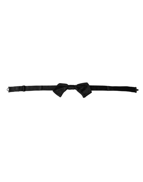 Dolce & Gabbana Black Satin Silk Adjustable Neck Men Bow Tie - ClickThatClicks 