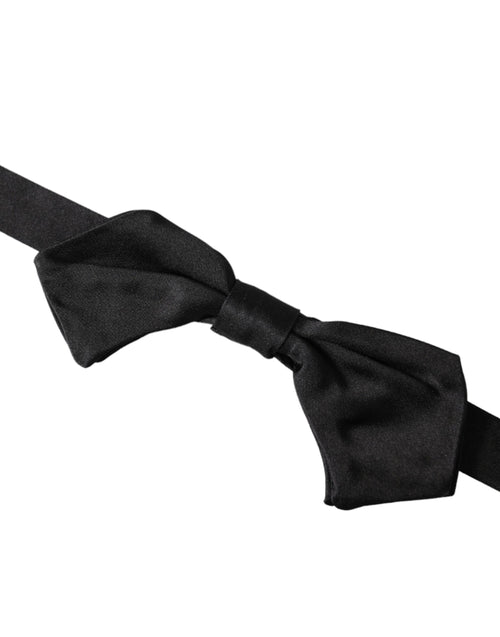 Dolce & Gabbana Black Satin Silk Adjustable Neck Men Bow Tie - ClickThatClicks 
