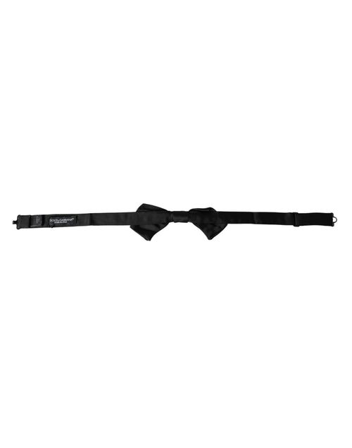 Dolce & Gabbana Black Satin Silk Adjustable Neck Men Bow Tie - ClickThatClicks 
