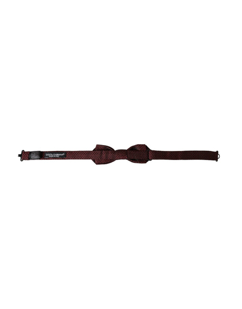 Dolce & Gabbana Red Silk Fantasy Adjustable Neck Men Bow Tie - ClickThatClicks 