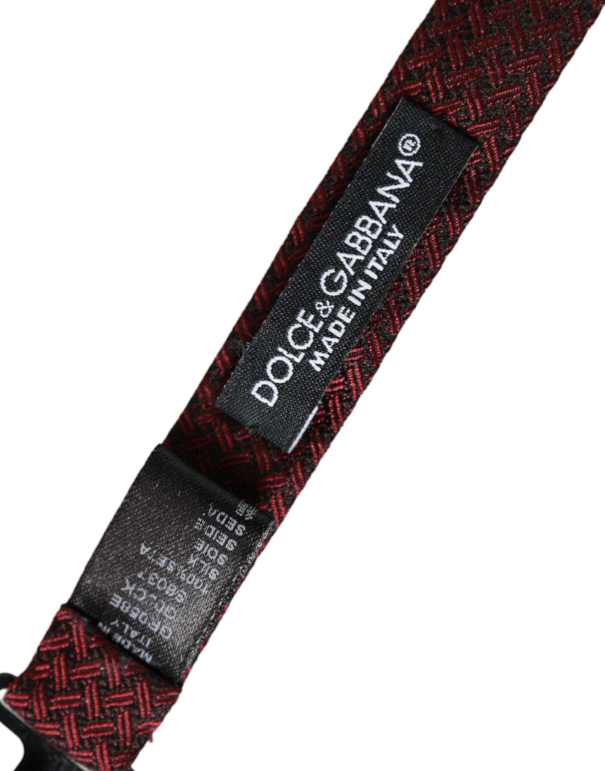 Dolce & Gabbana Red Silk Fantasy Adjustable Neck Men Bow Tie - ClickThatClicks 