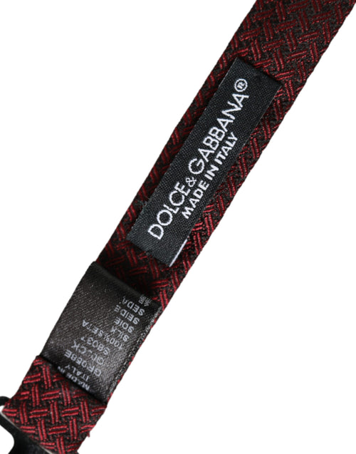 Dolce & Gabbana Red Silk Fantasy Adjustable Neck Men Bow Tie - ClickThatClicks 