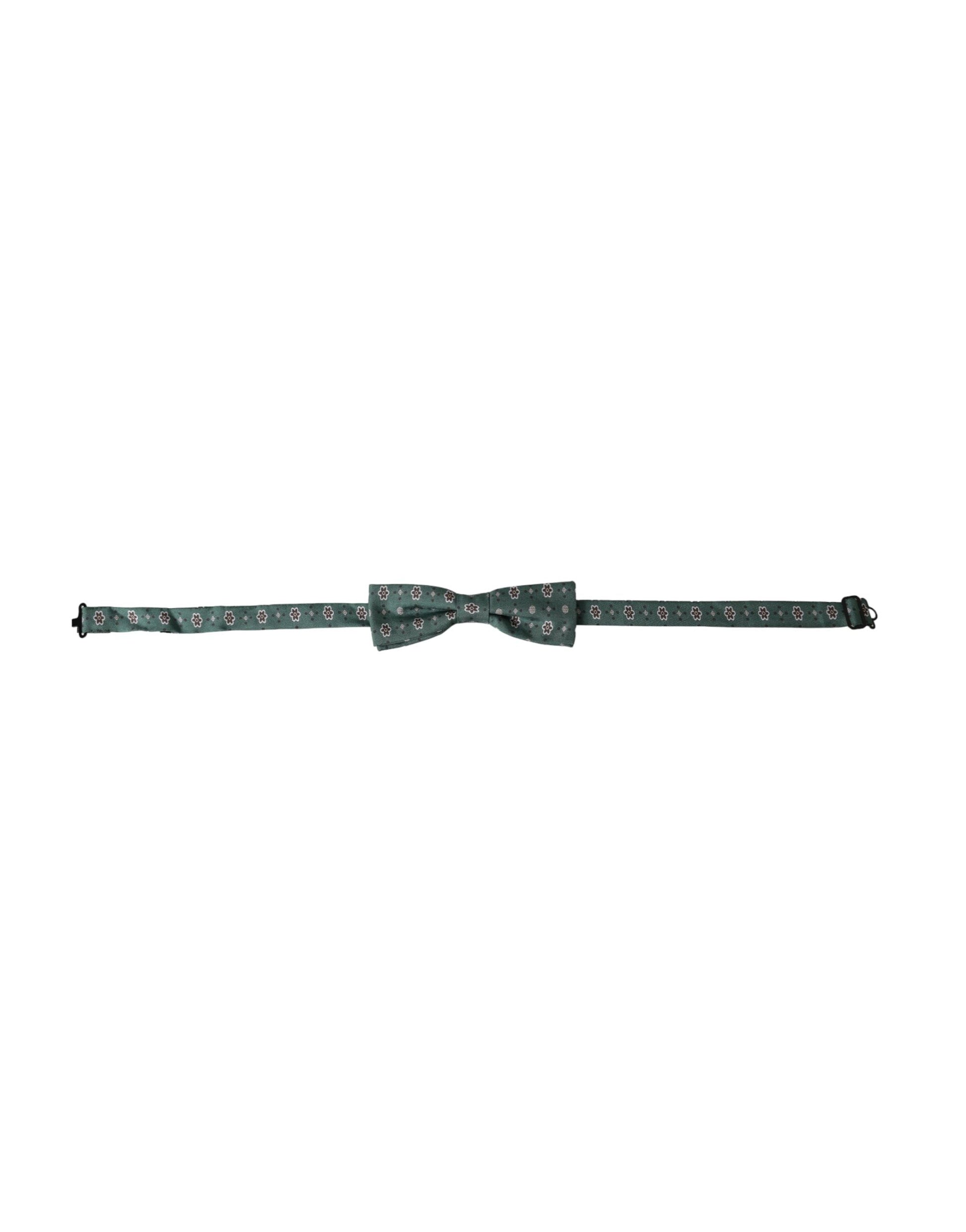Dolce & Gabbana Mint Green Floral Adjustable Neck Men Bow Tie - ClickThatClicks 