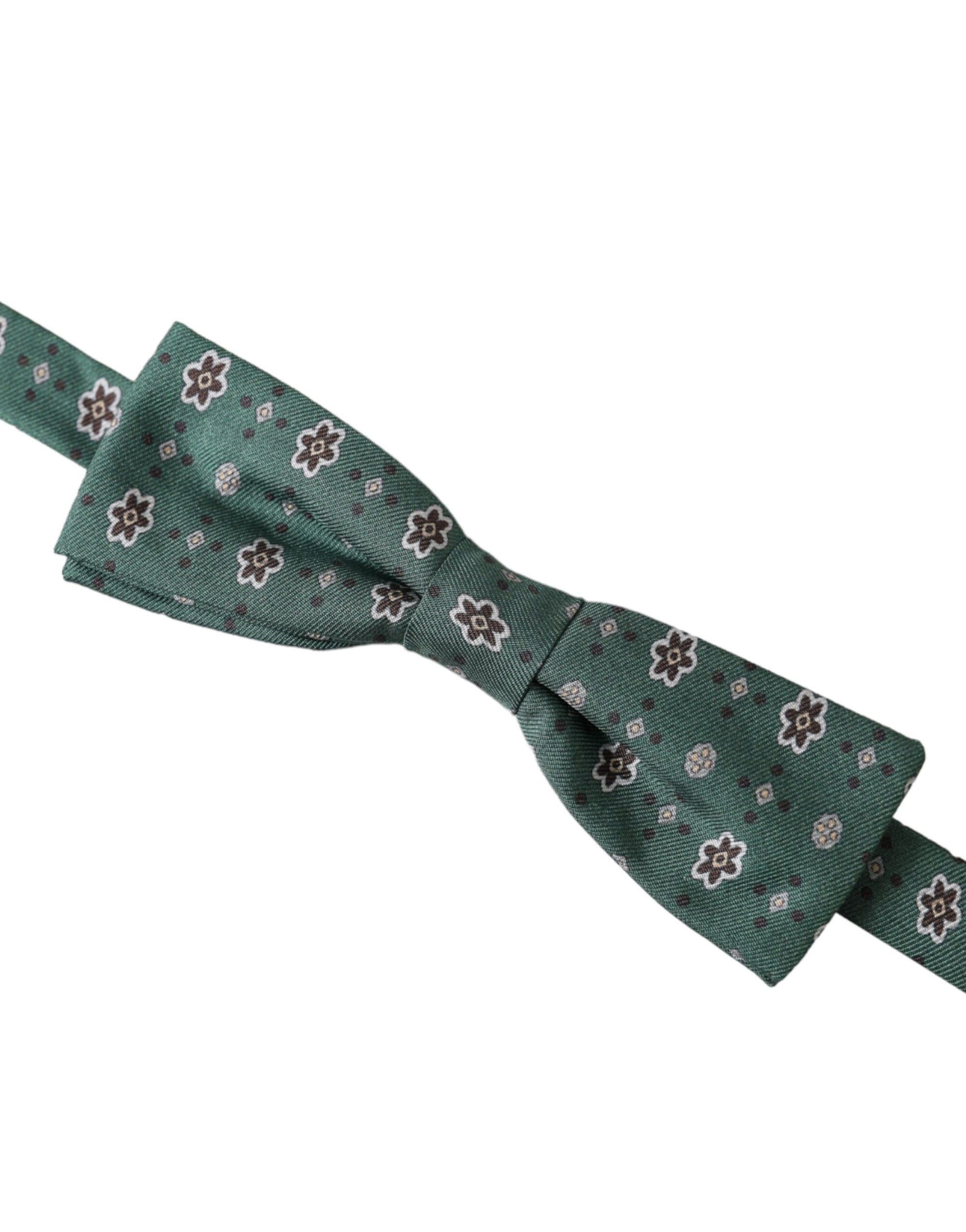 Dolce & Gabbana Mint Green Floral Adjustable Neck Men Bow Tie - ClickThatClicks 