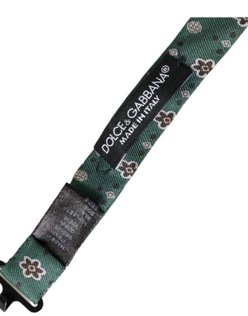 Dolce & Gabbana Mint Green Floral Adjustable Neck Men Bow Tie - ClickThatClicks 