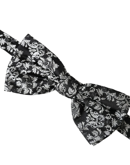 Dolce & Gabbana Black Floral Silk Adjustable Neck Men Bow Tie - ClickThatClicks 