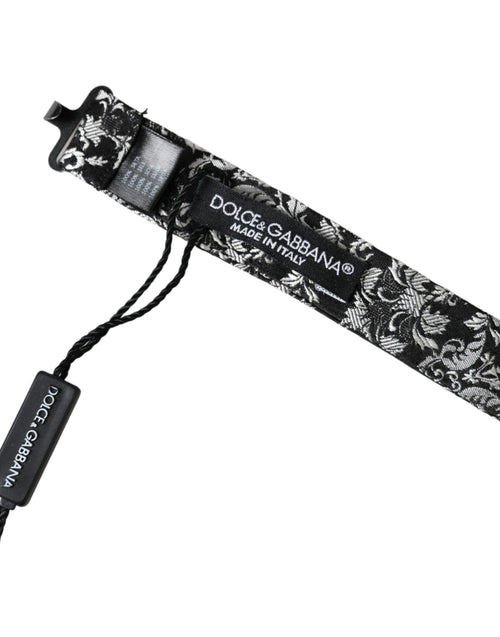 Dolce & Gabbana Black Floral Silk Adjustable Neck Men Bow Tie - ClickThatClicks 
