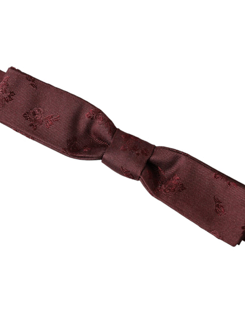 Dolce & Gabbana Maroon Floral Silk Adjustable Neck Men Bow Tie - ClickThatClicks 
