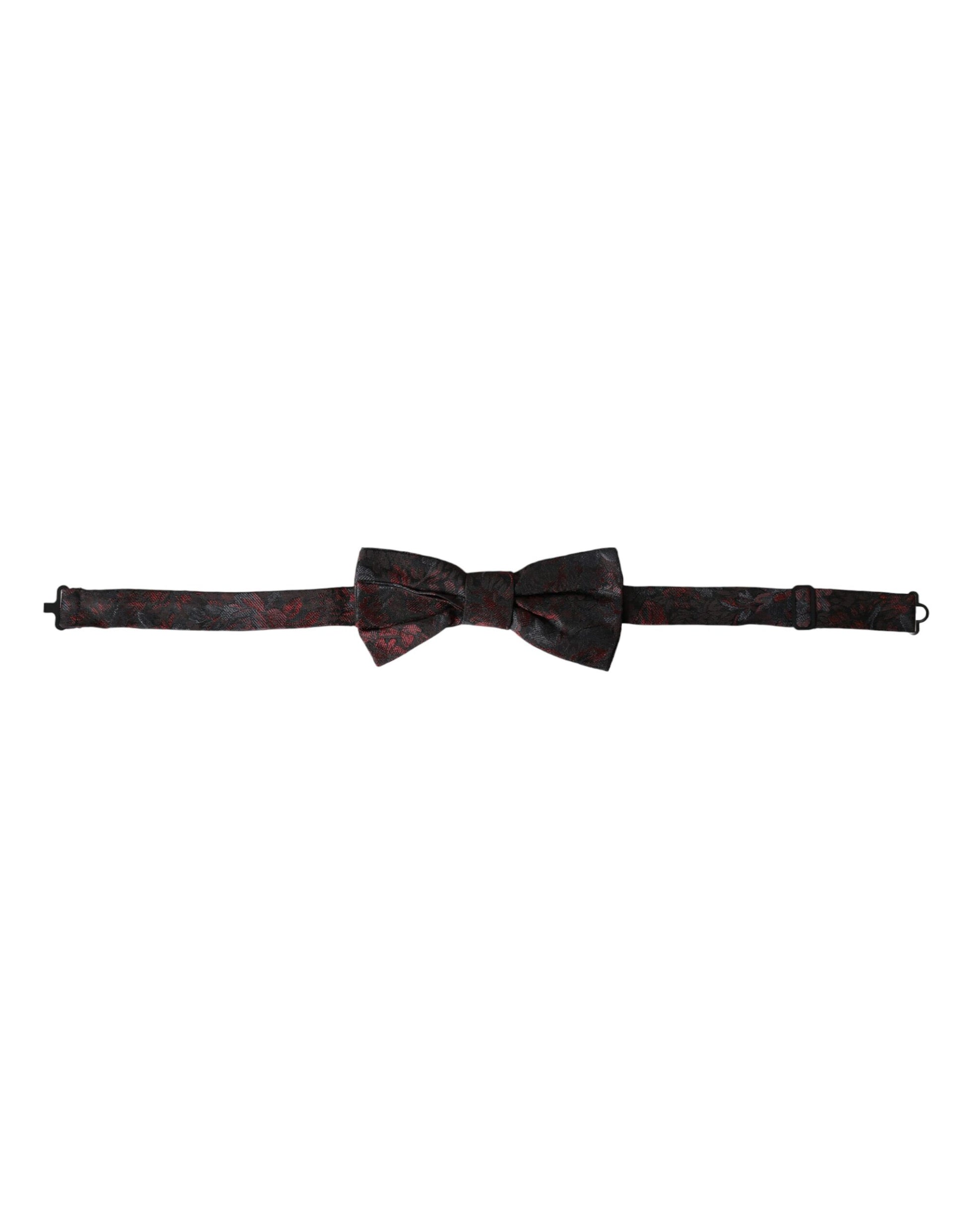 Dolce & Gabbana Red Black Floral Adjustable Neck Men Bow Tie - ClickThatClicks 