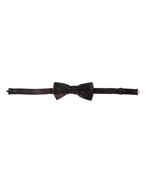 Dolce & Gabbana Red Black Floral Adjustable Neck Men Bow Tie - ClickThatClicks 