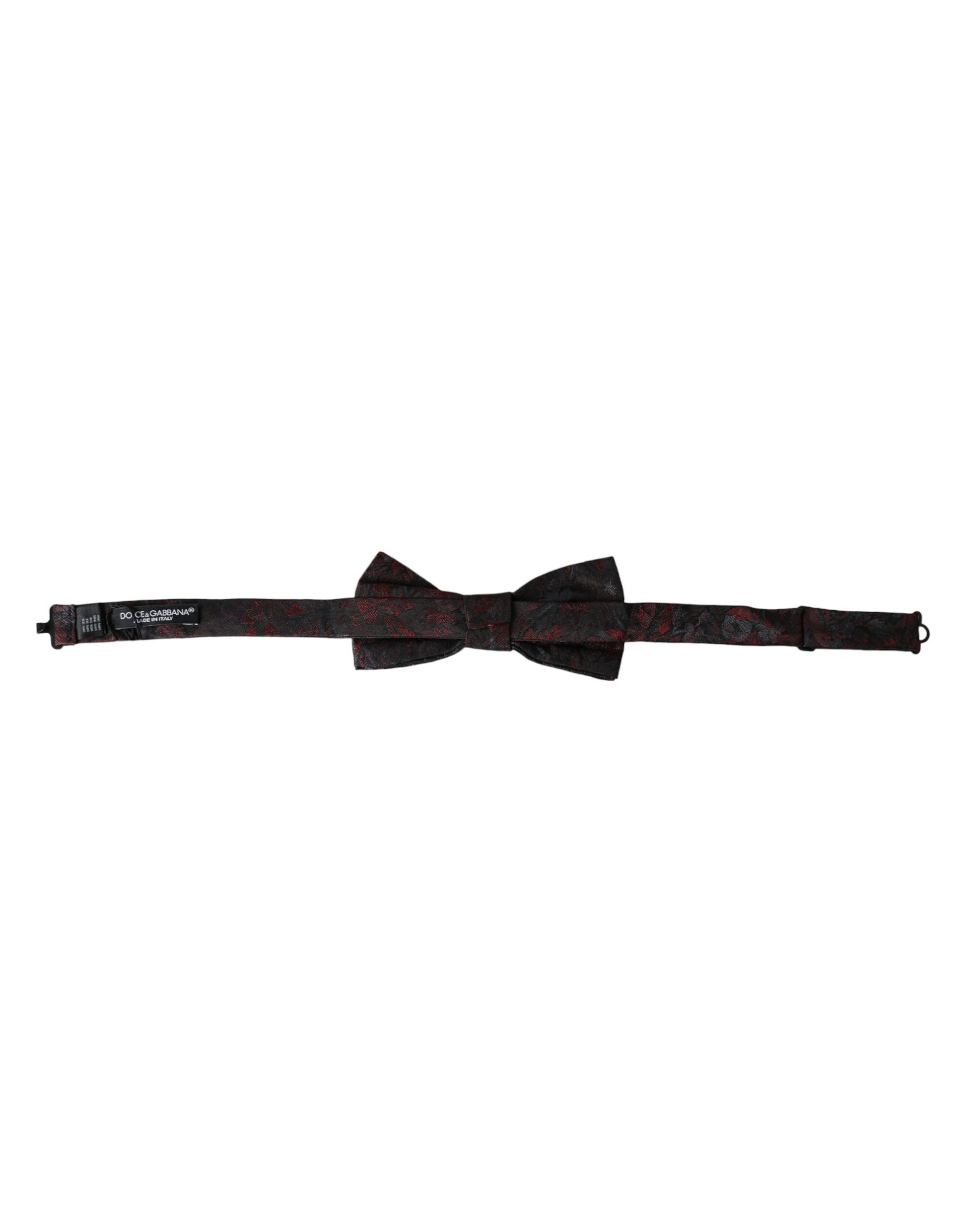Dolce & Gabbana Red Black Floral Adjustable Neck Men Bow Tie - ClickThatClicks 