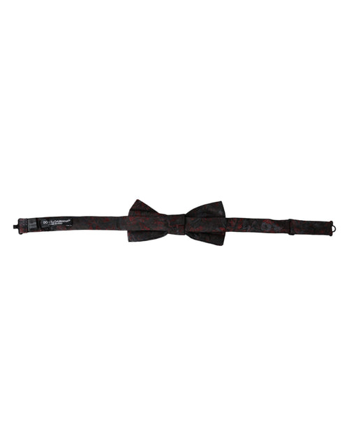 Dolce & Gabbana Red Black Floral Adjustable Neck Men Bow Tie - ClickThatClicks 