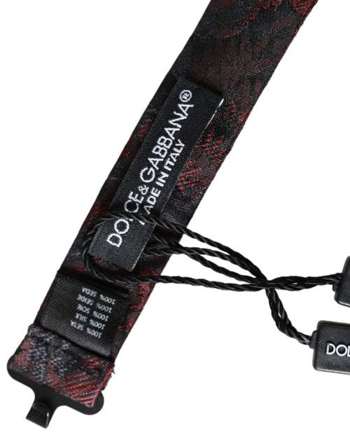 Dolce & Gabbana Red Black Floral Adjustable Neck Men Bow Tie - ClickThatClicks 