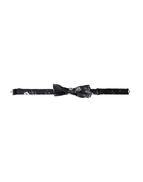 Dolce & Gabbana Black Floral Fantasy Adjustable Neck Men Bow Tie - ClickThatClicks 