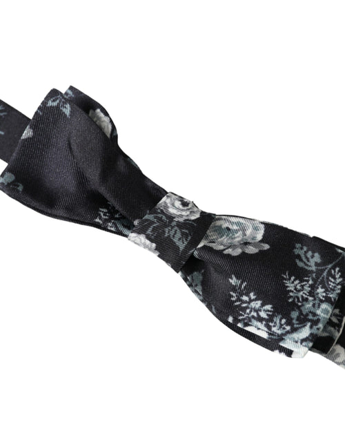 Dolce & Gabbana Black Floral Fantasy Adjustable Neck Men Bow Tie - ClickThatClicks 