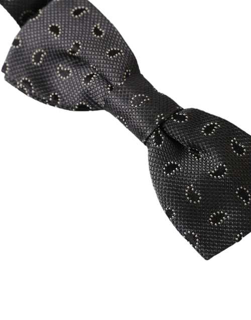 Dolce & Gabbana Black Silk Patterned Adjustable Neck Men Bow Tie - ClickThatClicks 
