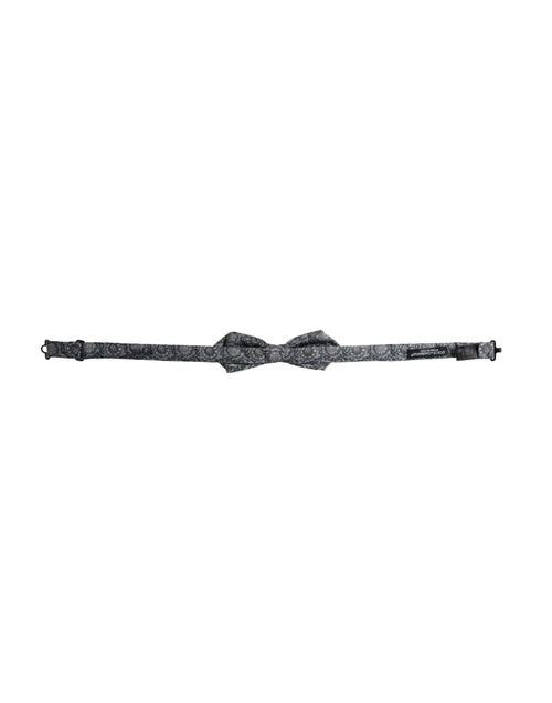 Dolce & Gabbana Gray Silk Patterned Adjustable Neck Men Bow Tie - ClickThatClicks 