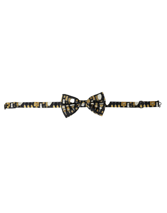 Dolce & Gabbana Black Silk Cocktail Adjustable Neck Men Bow Tie - ClickThatClicks 