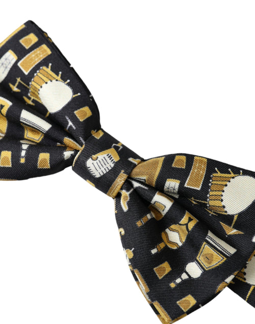 Dolce & Gabbana Black Silk Cocktail Adjustable Neck Men Bow Tie - ClickThatClicks 