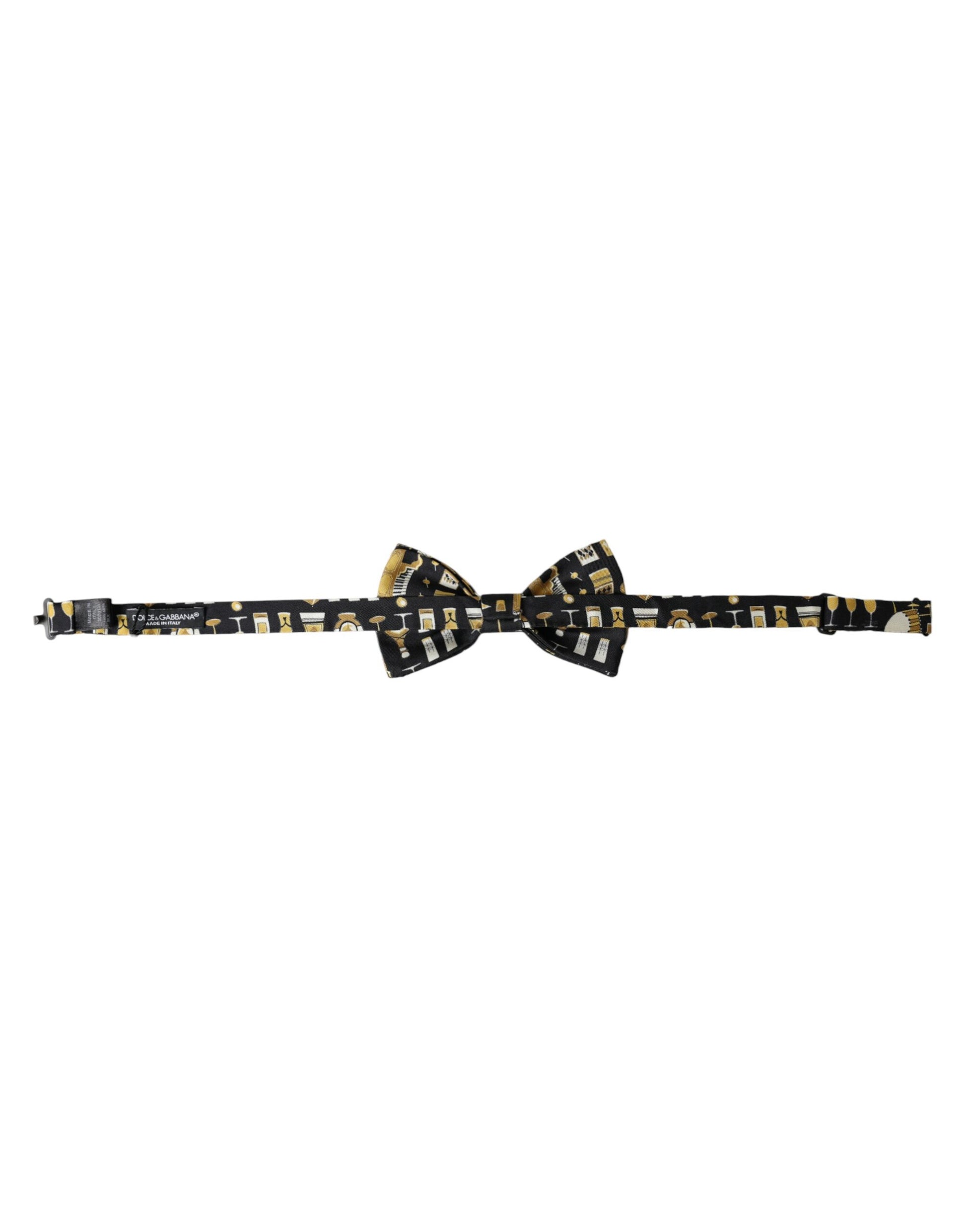 Dolce & Gabbana Black Silk Cocktail Adjustable Neck Men Bow Tie - ClickThatClicks 