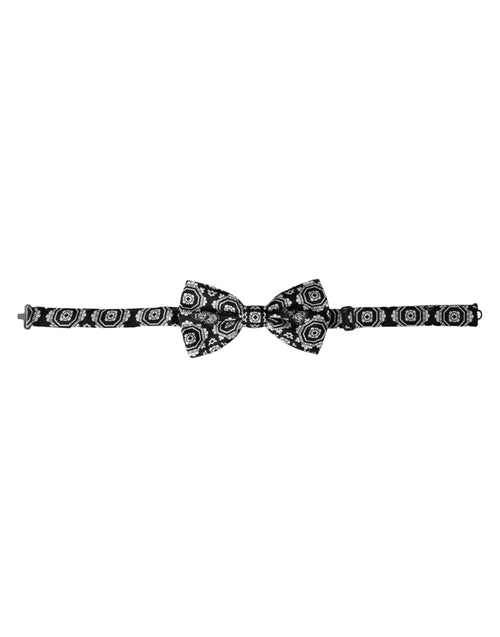 Dolce & Gabbana Black White Printed Adjustable Neck Men Bow Tie - ClickThatClicks 