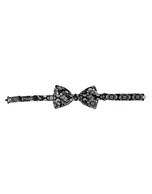 Dolce & Gabbana Black White Printed Adjustable Neck Men Bow Tie - ClickThatClicks 