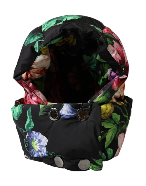 Dolce & Gabbana Black Floral Print Whole Head Wrap Hat - ClickThatClicks 