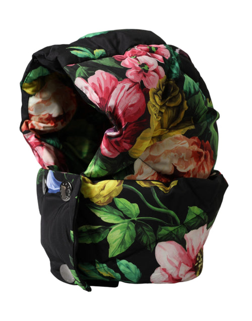 Dolce & Gabbana Black Floral Print Whole Head Wrap Hat - ClickThatClicks 