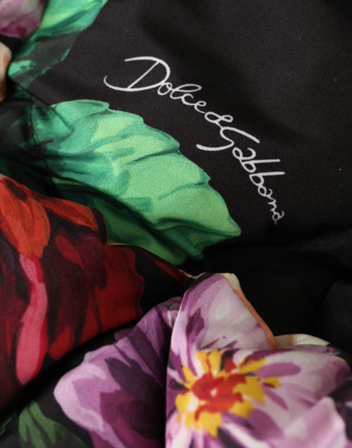 Dolce & Gabbana Black Floral Print Whole Head Wrap Hat - ClickThatClicks 