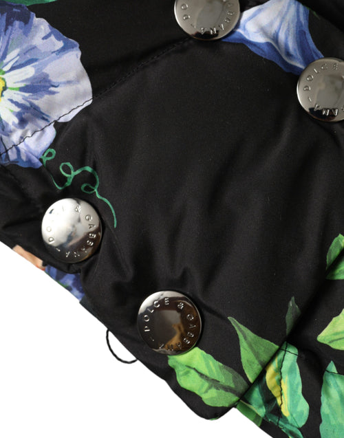 Dolce & Gabbana Black Floral Print Whole Head Wrap Hat - ClickThatClicks 